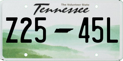 TN license plate Z2545L