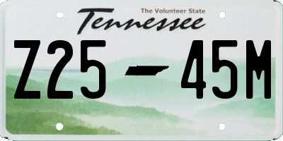 TN license plate Z2545M