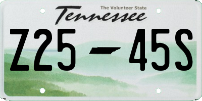 TN license plate Z2545S