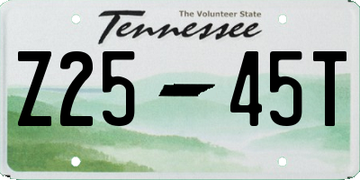 TN license plate Z2545T