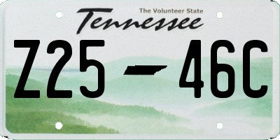TN license plate Z2546C