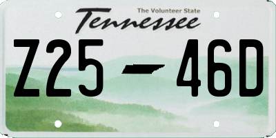TN license plate Z2546D