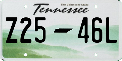 TN license plate Z2546L