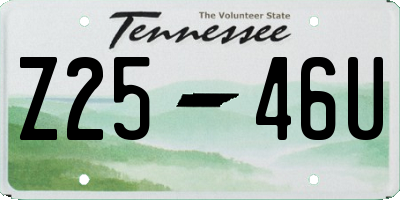 TN license plate Z2546U