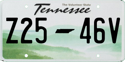 TN license plate Z2546V