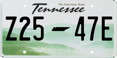TN license plate Z2547E
