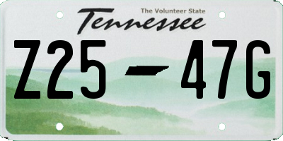TN license plate Z2547G