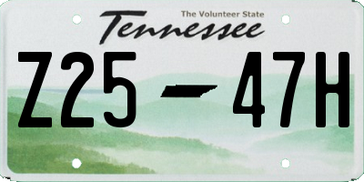 TN license plate Z2547H