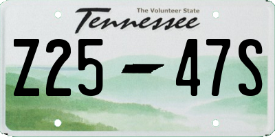 TN license plate Z2547S