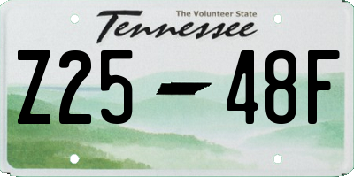 TN license plate Z2548F