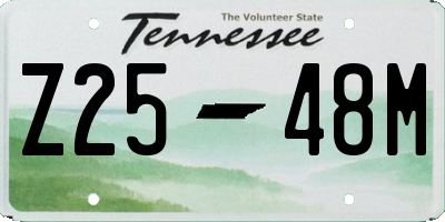 TN license plate Z2548M