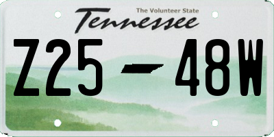 TN license plate Z2548W