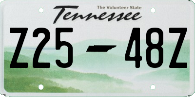 TN license plate Z2548Z