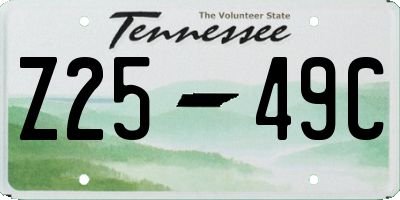 TN license plate Z2549C