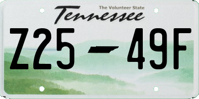 TN license plate Z2549F