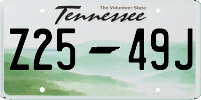 TN license plate Z2549J