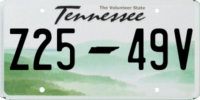 TN license plate Z2549V