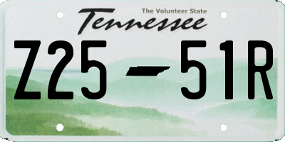 TN license plate Z2551R