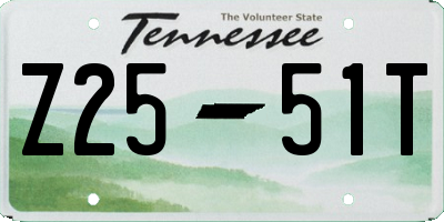 TN license plate Z2551T