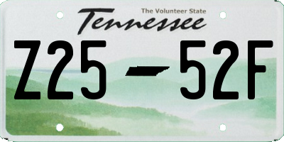 TN license plate Z2552F