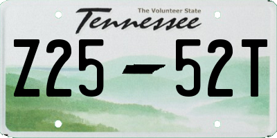 TN license plate Z2552T