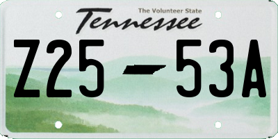 TN license plate Z2553A