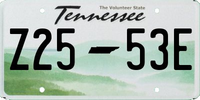 TN license plate Z2553E