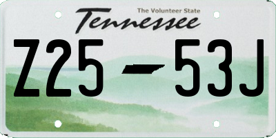 TN license plate Z2553J