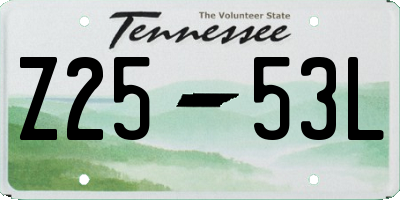 TN license plate Z2553L