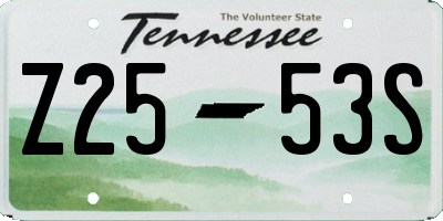 TN license plate Z2553S