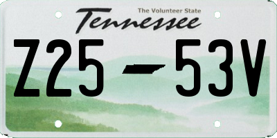 TN license plate Z2553V
