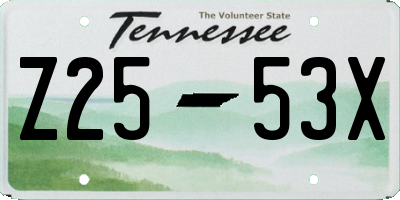 TN license plate Z2553X