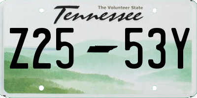 TN license plate Z2553Y