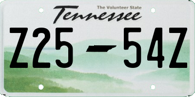 TN license plate Z2554Z