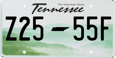 TN license plate Z2555F