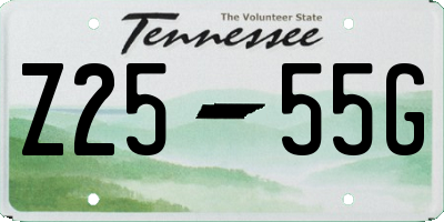 TN license plate Z2555G