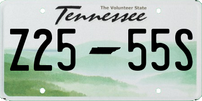 TN license plate Z2555S