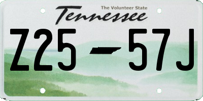 TN license plate Z2557J