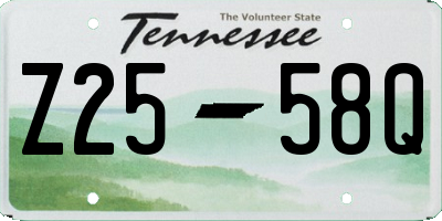 TN license plate Z2558Q