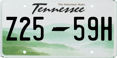 TN license plate Z2559H