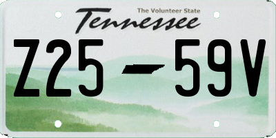 TN license plate Z2559V