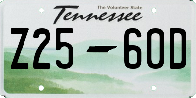 TN license plate Z2560D
