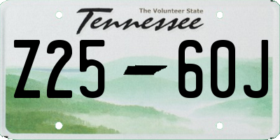 TN license plate Z2560J