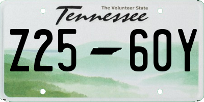 TN license plate Z2560Y