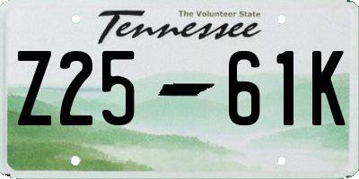 TN license plate Z2561K