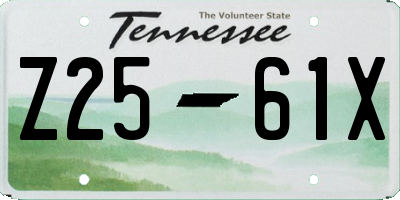 TN license plate Z2561X