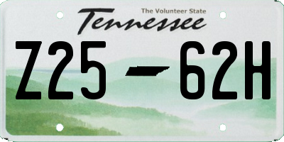 TN license plate Z2562H