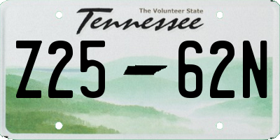 TN license plate Z2562N