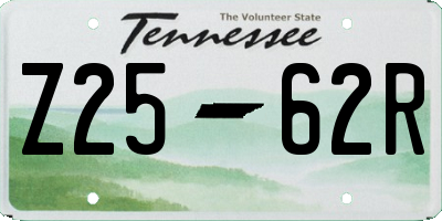 TN license plate Z2562R