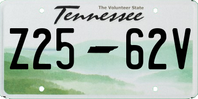 TN license plate Z2562V